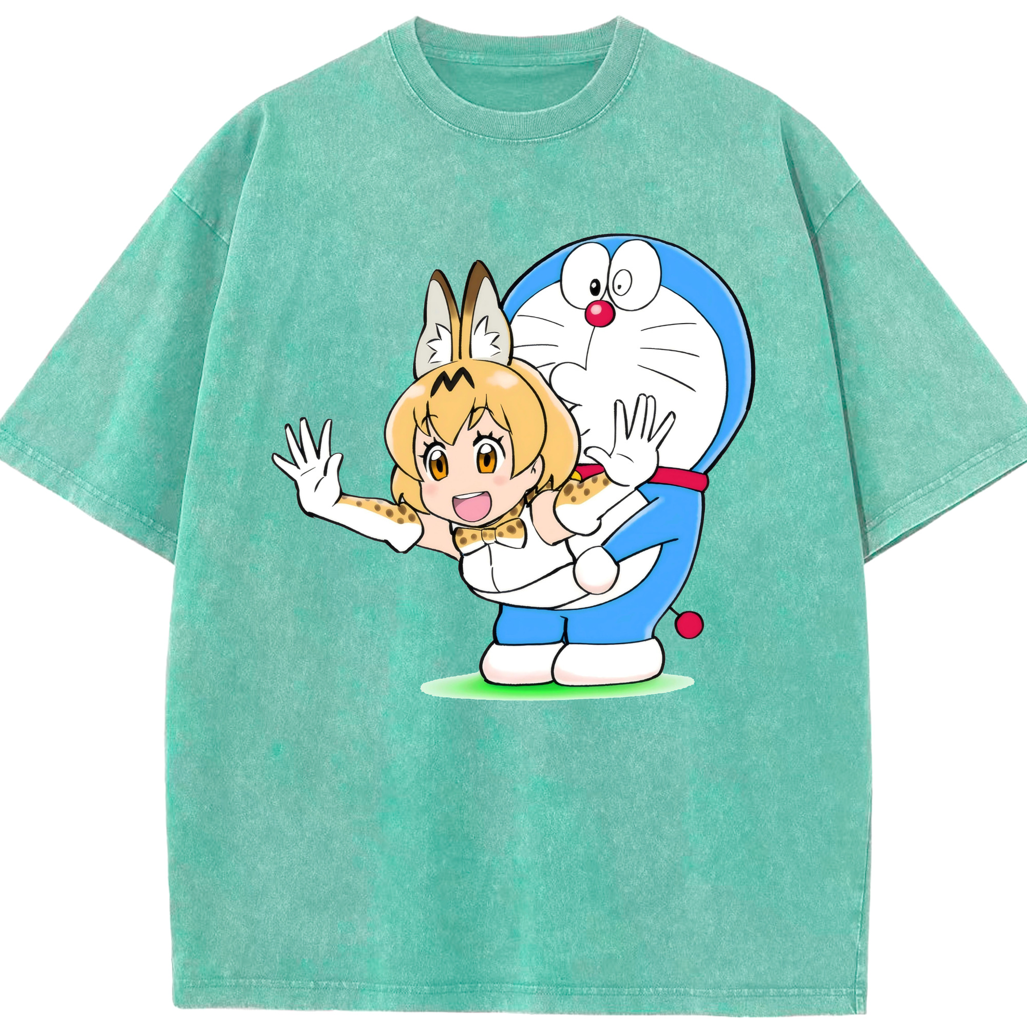 （画像用） ドラえもん Doraemon 綿100% ヴィンテージ風 半袖Tシャツ（フロントプリント）